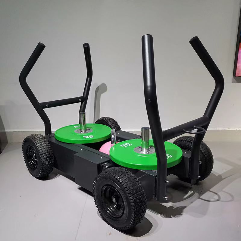 Fitness Equipment - Fitness-Tank-Schlitten mit Rädern, Push-Pull-Plattentrainer, variabler magnetischer