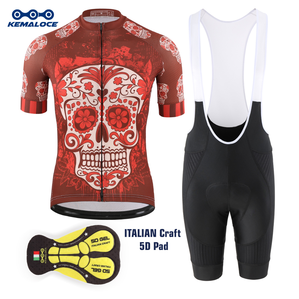 KEMALOCE Rot Radfahren Jersey  – Padded Cycling Shorts 5D Gel Bewertung und Preis