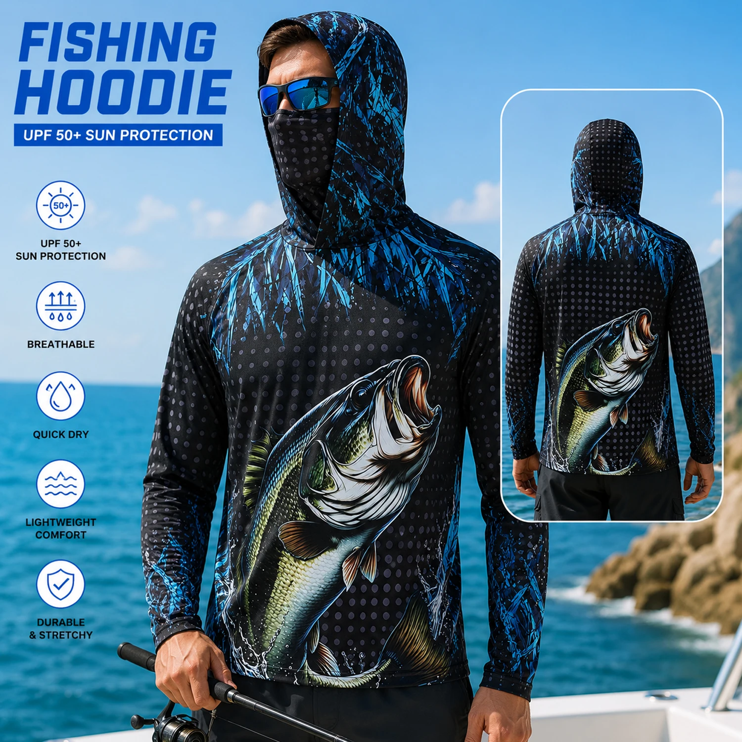 Herren-Angelhoodie mit UPF50+  – Hiking Bewertung und Preis